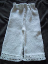 Pantalon: haut point de riz, bas double bordure fantaisie